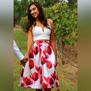Floral skirt and crop top set